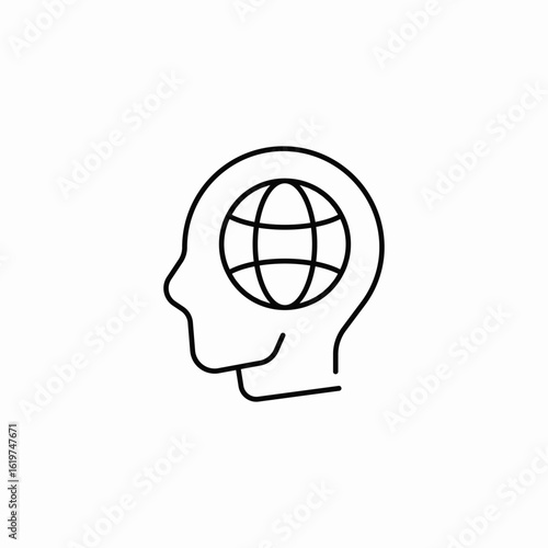 global mindset icon sign vector
