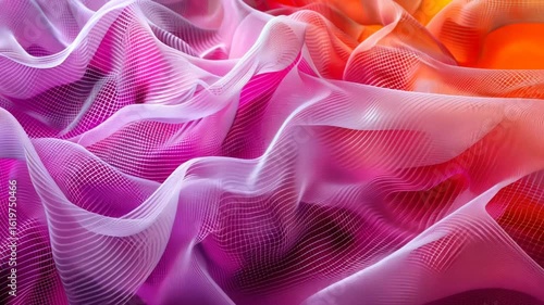 Modern 3D artwork, vibrant colors in mesh wave design, offering a dynamic and fluid texture for creative projects. 3d backgrounds