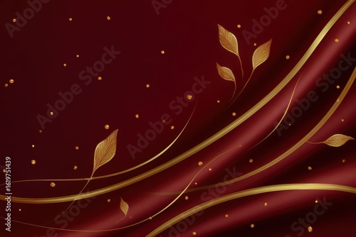 Wallpaper Mural shiny burgandy red gold background elegance festive design Torontodigital.ca