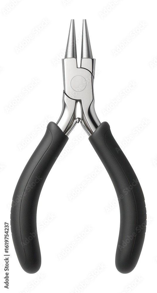 Obraz premium Rosary pliers with round tips and integrated side cutters for crafting wire links.