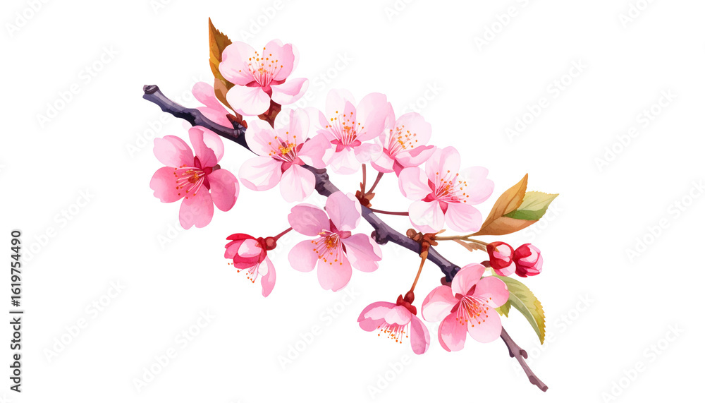 Obraz premium A bright pink bouquet, including roses and tulips, is elegantly placed on a white background