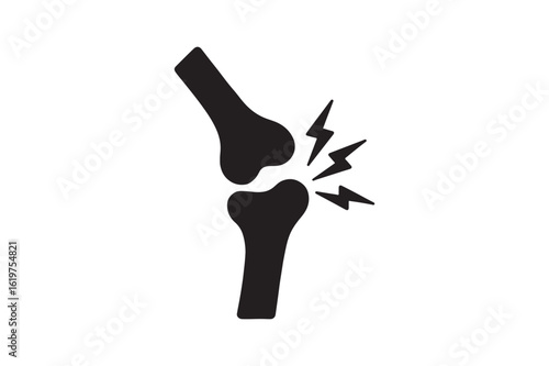 Joint Pain icon silhouette vector with white background