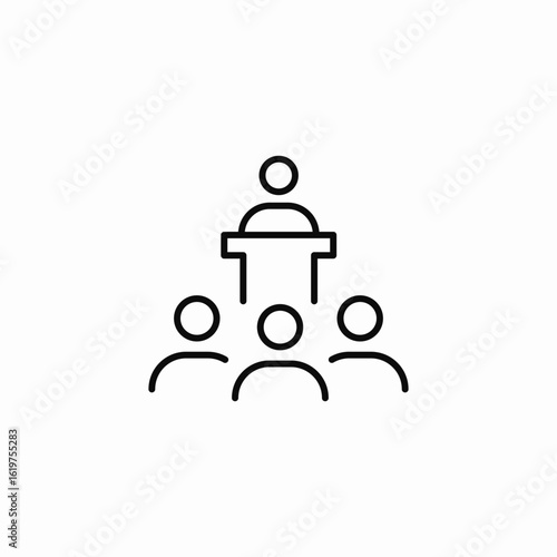 audience speech public icon sign vector
