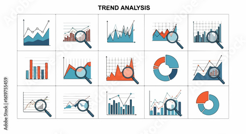 Dynamic trend analysis charts reveal insightful data patterns for business growth and strategic planning