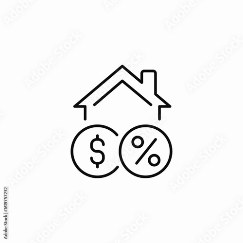 home finances percent icon sign vector