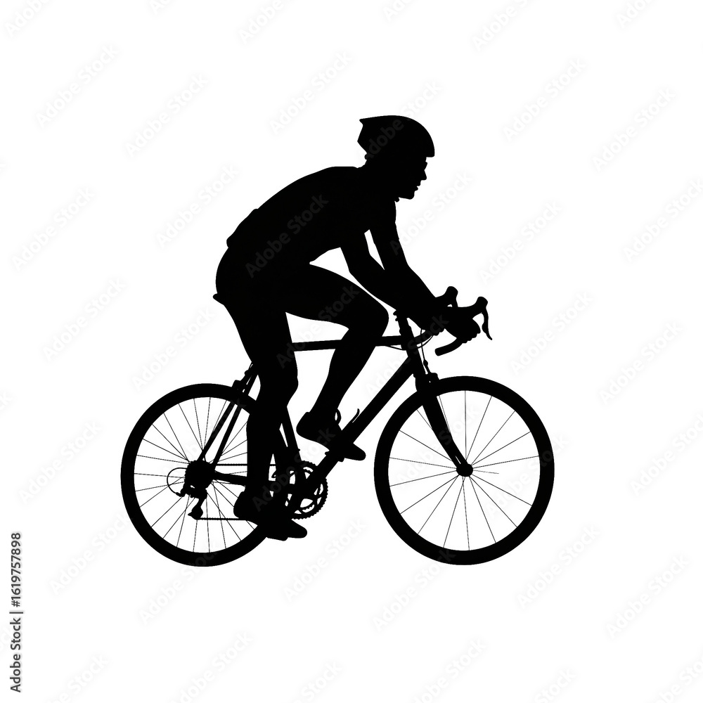Obraz premium Cyclist Silhouette on a Road Bike 