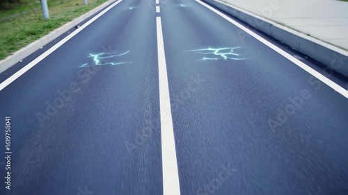 Wallpaper Mural Empty Roadway with Freshly Paved Asphalt and Clear Lane Markings in Bright Daylight Torontodigital.ca