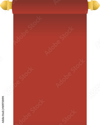 Free Download Blank red medieval banner with golden rod - GFXLoad