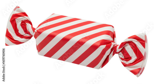 Isolated striped red and white candy