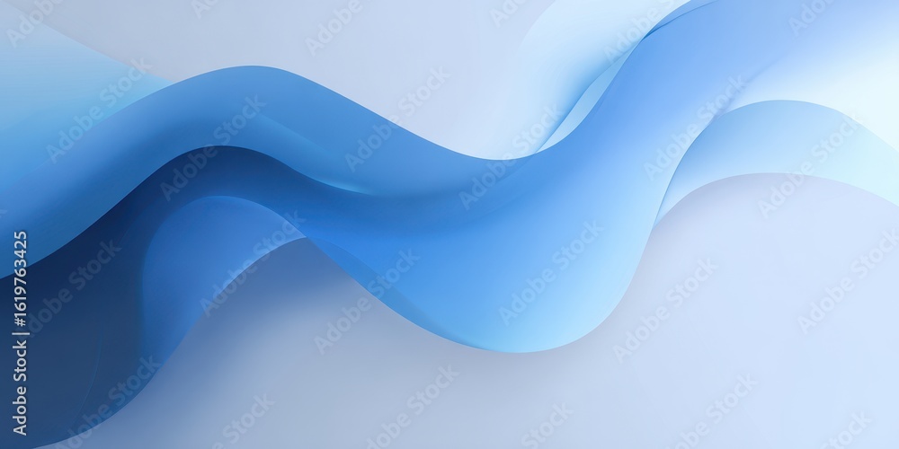 Fototapeta premium Abstract flowing blue design with gradients and soft lines