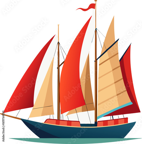 Schooner isolated on white