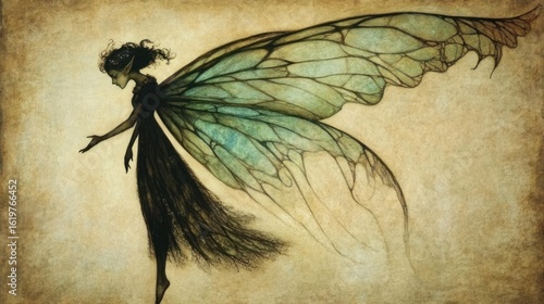 Fantasy fairy silhouette