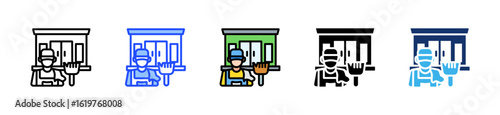 Cleaning Service Owner Icon Collection With Multiple Styles