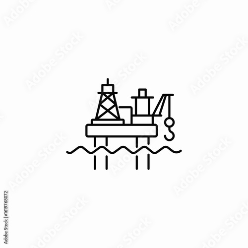 oil rig icon sign vector