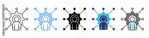 Soft skills icon set multiple style collection
