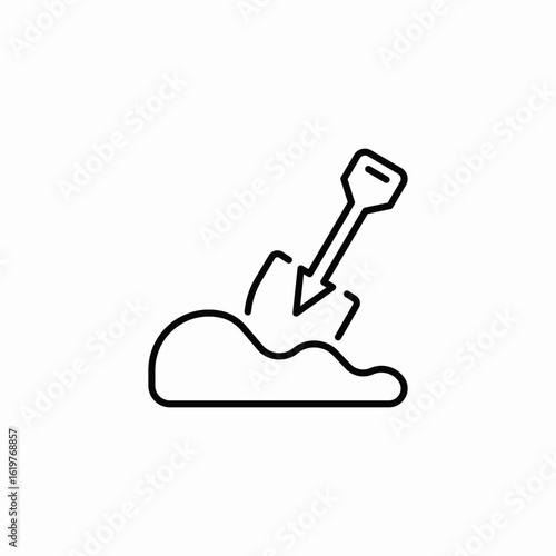 shovel dig icon sign vector