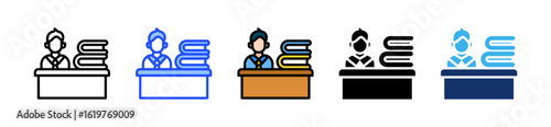 Librarian Icon Collection With Multiple Styles