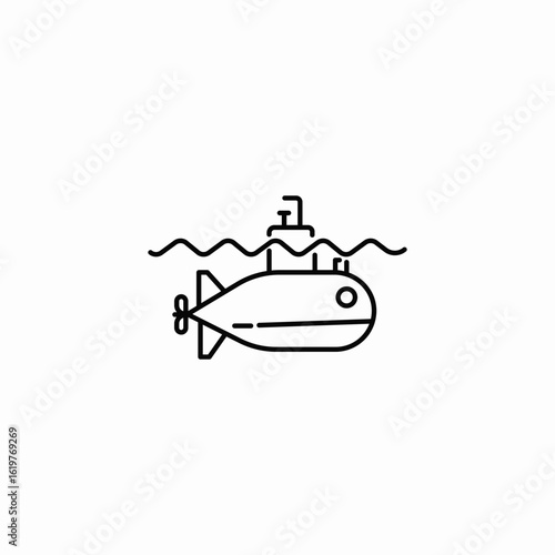 submarine craft icon sign vector