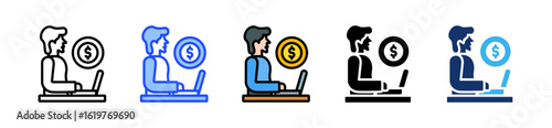 Bank Teller Icon Collection With Multiple Styles