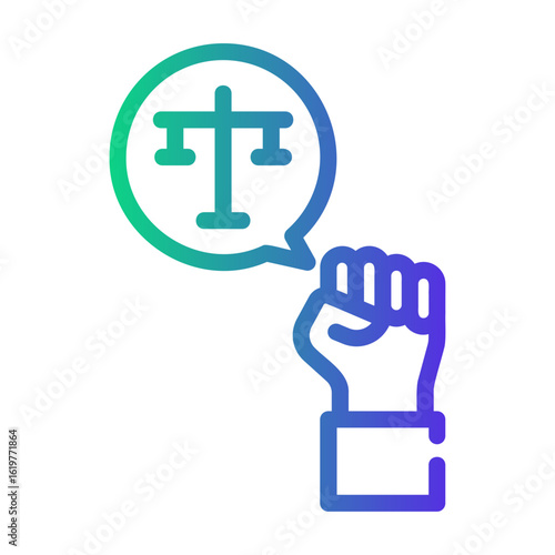 justice Line Gradient Icon