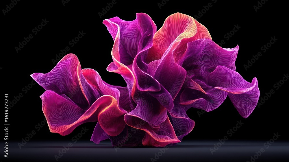 Obraz premium Vibrant Abstract 3D Shape Collection Isolated on Black Background