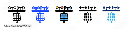 Solar Weather Station Icon Collection With Multiple Styles