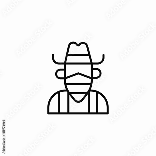 cowboy mask icon sign vector