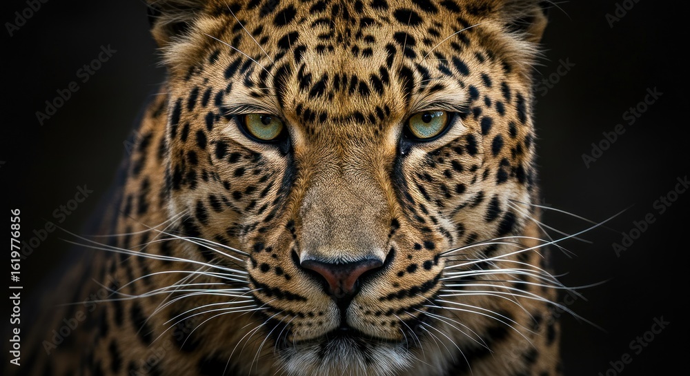 Intriguing Leopard Close-up, Eyes of Power, Detailed Fur Intriguing Leopard Close-up, Eyes of Power, Detailed Fur