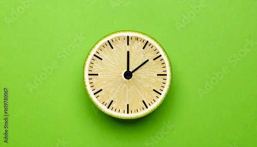 Lime clock face, minimal design