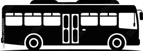  Simple school Bus Silhouette vector
