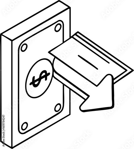 Money income and cashflow strategy illustrated by arrow and dollar sign on card