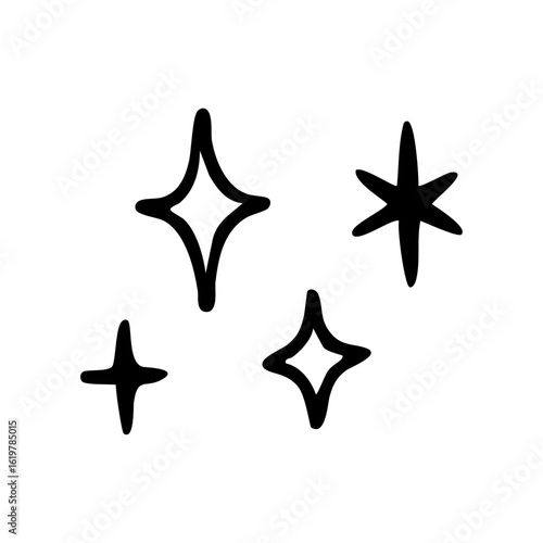 キラキラ　線画　