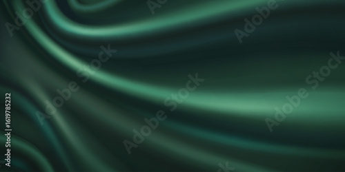 Luxury emerald green silk velvet fabric texture with smooth flowing waves - rich satin material with elegant soft folds and curves for fashion design, upholstery or premium textile backgrounds.
