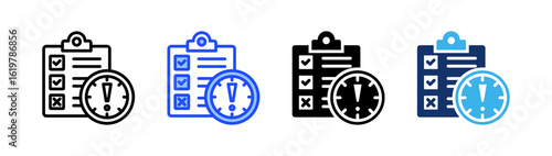 Late Submission Icon Collection With Multiple Styles