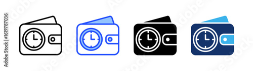 Time Budgeting Icon Collection With Multiple Styles