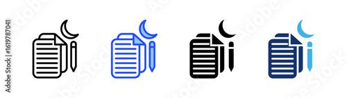 Evening Routine Icon Collection With Multiple Styles