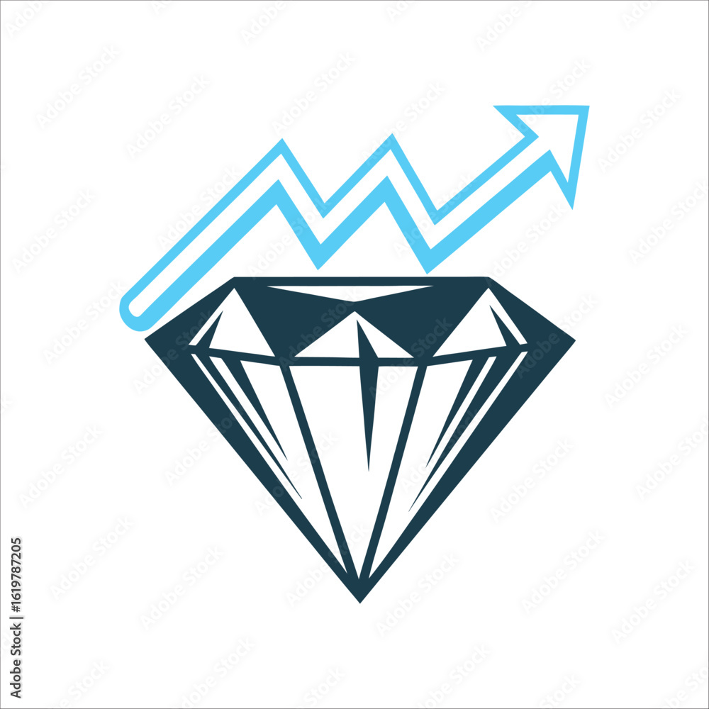 Diamond Growth Arrow: ROI Focus Concept ROI Focus Diamond with an upward arrow Diamond Growth Arrow: ROI Focus Concept ROI Focus Diamond with an upward arrow