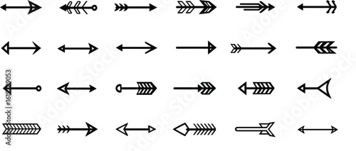 set of left and right arrow vector 