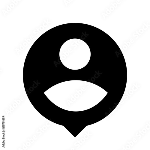 User Map Marker Glyph; Circular Account Location Pin Icon
