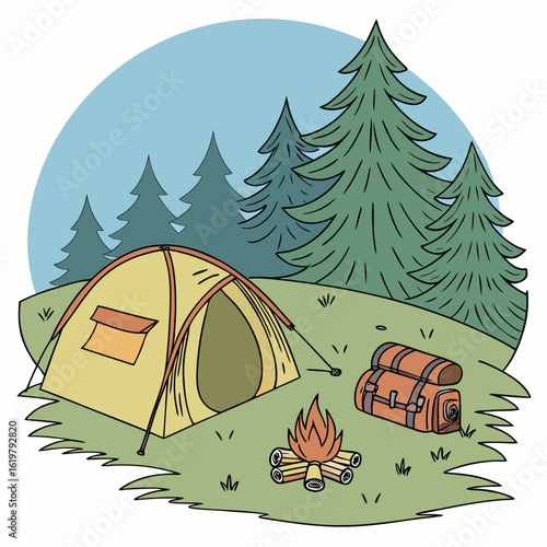 camping in the mountains