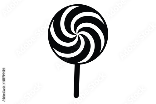 minimalist icon of candy swirl lollipop in christm