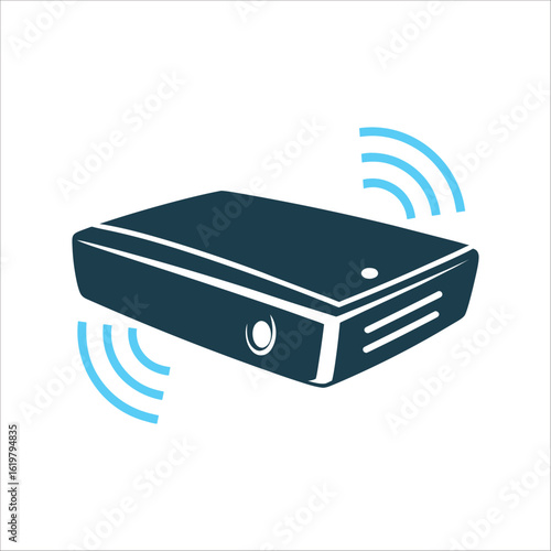 IoT Sensor Node Minimalist with Wireless Signals IoT Sensor Node Minimalist node with signal waves