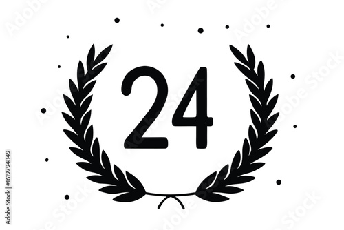Tableau sur toile minimal calendar icon with a wreath around the num