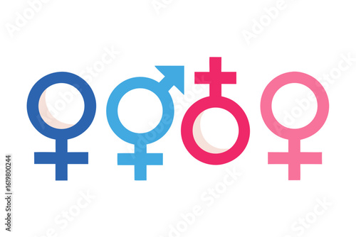 Gender symbols representing male and female equality and diversity