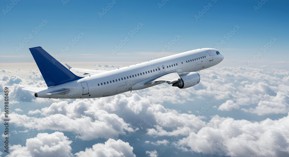 Obraz premium Airplane Soaring Above the Clouds