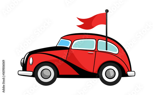 Clean vector illustration of a vintage 1940s parade car in classic style with smooth lines, perfect for retro design projects.