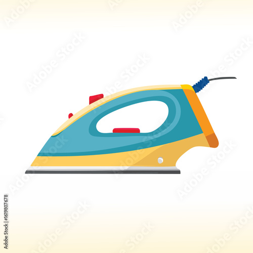 Electric Iron Icon in a Circular Frame - AI Generated