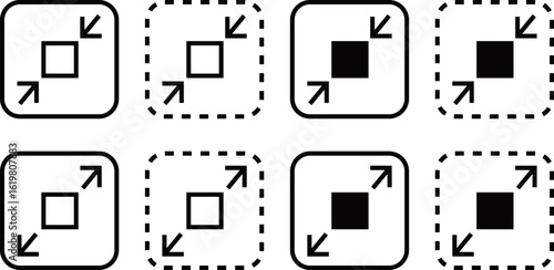 サイズ拡大縮小のアイコンイラストセット