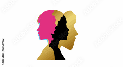 Silhouettes of diverse people representing unity and inclusion. 