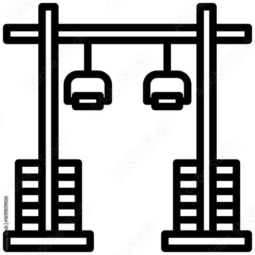 Cable Machine icon, Black And White Outline Icon Vector.
